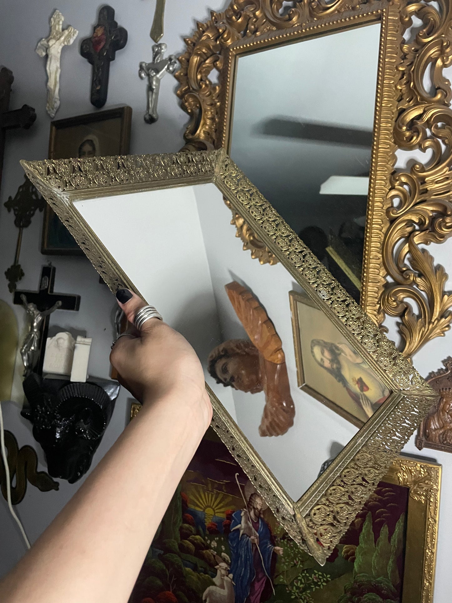 Large Filigree Vanity Mirror
