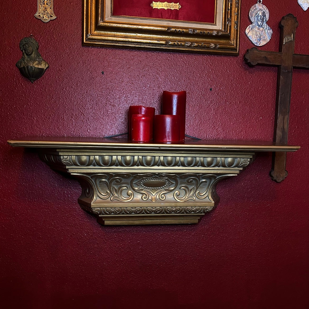 EXTRA LARGE Gold Wall Shelf