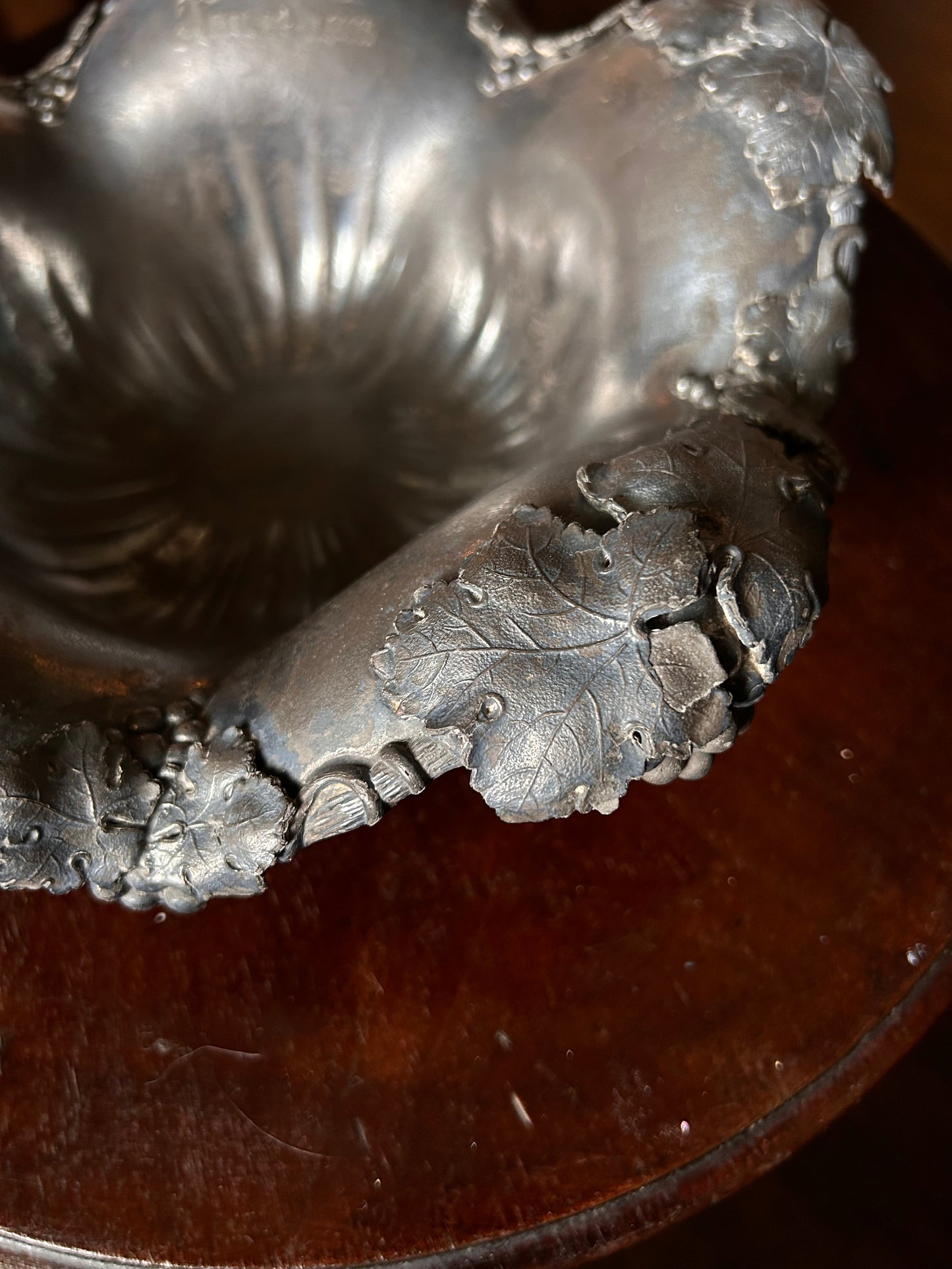 Antique Silver Plated Grapevine Homan Bowl