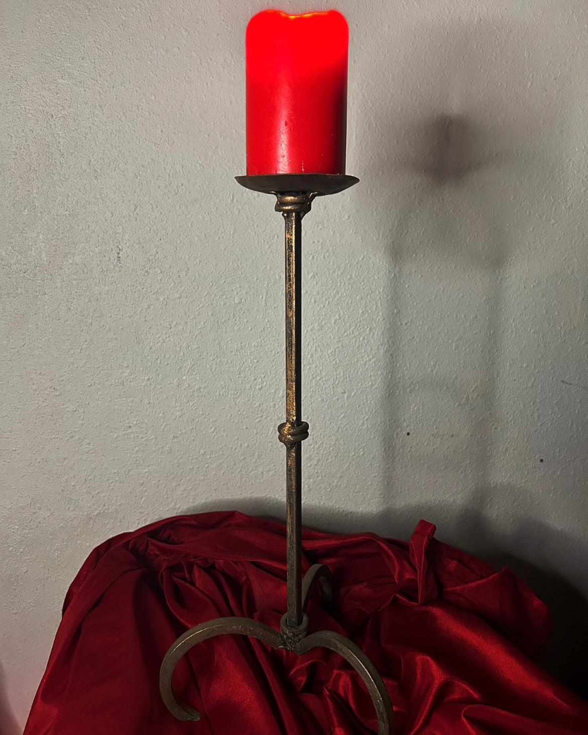 Tall Wrought Iron Pillar Candle Holder