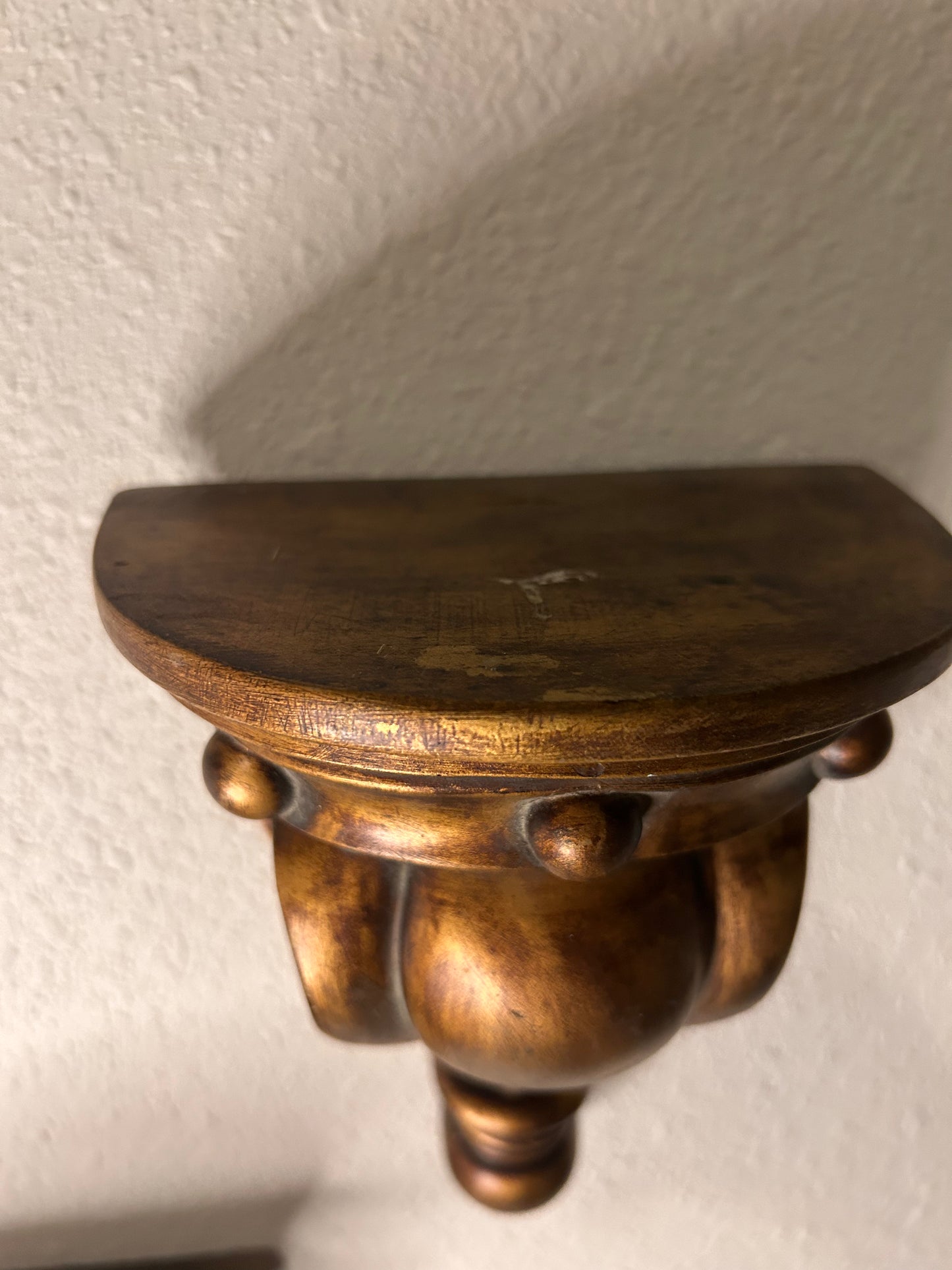 Pair of Copper Toned Studded Curtain Drapery Sconce