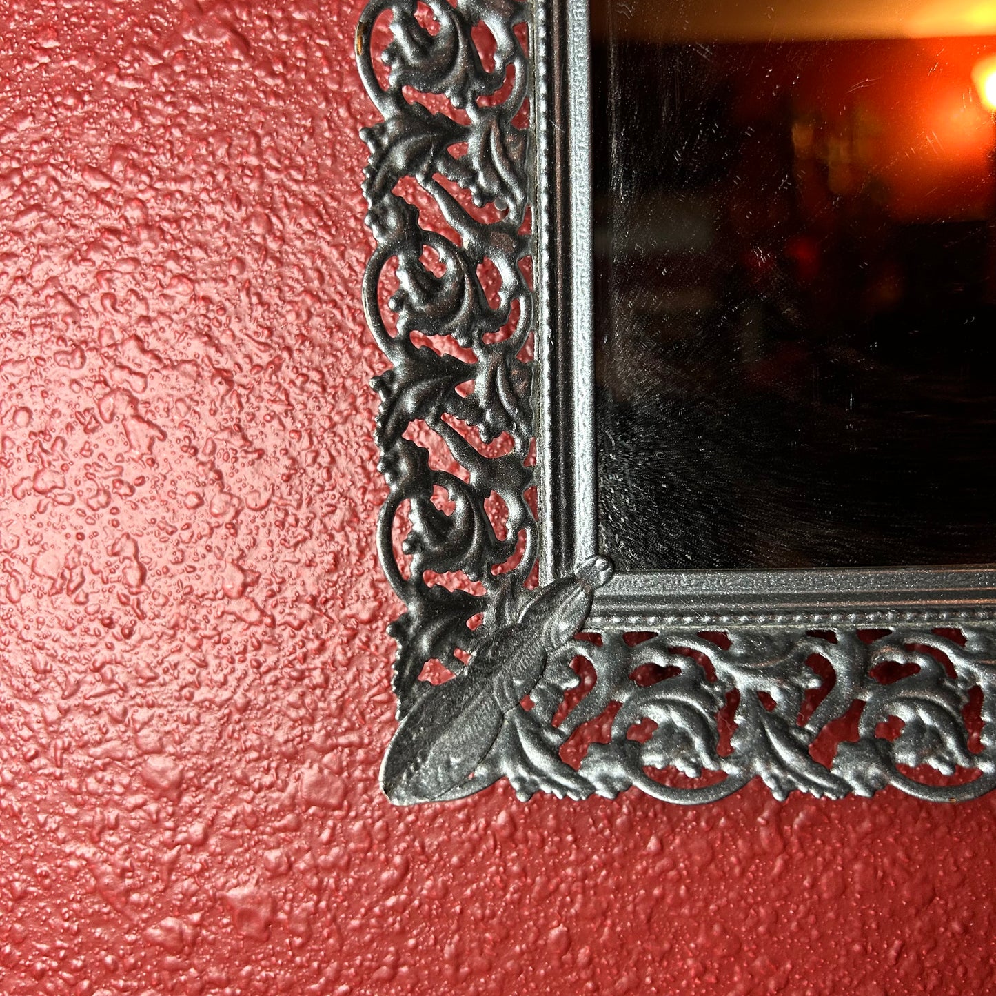 Silver Filigree Vanity Tray Mirror