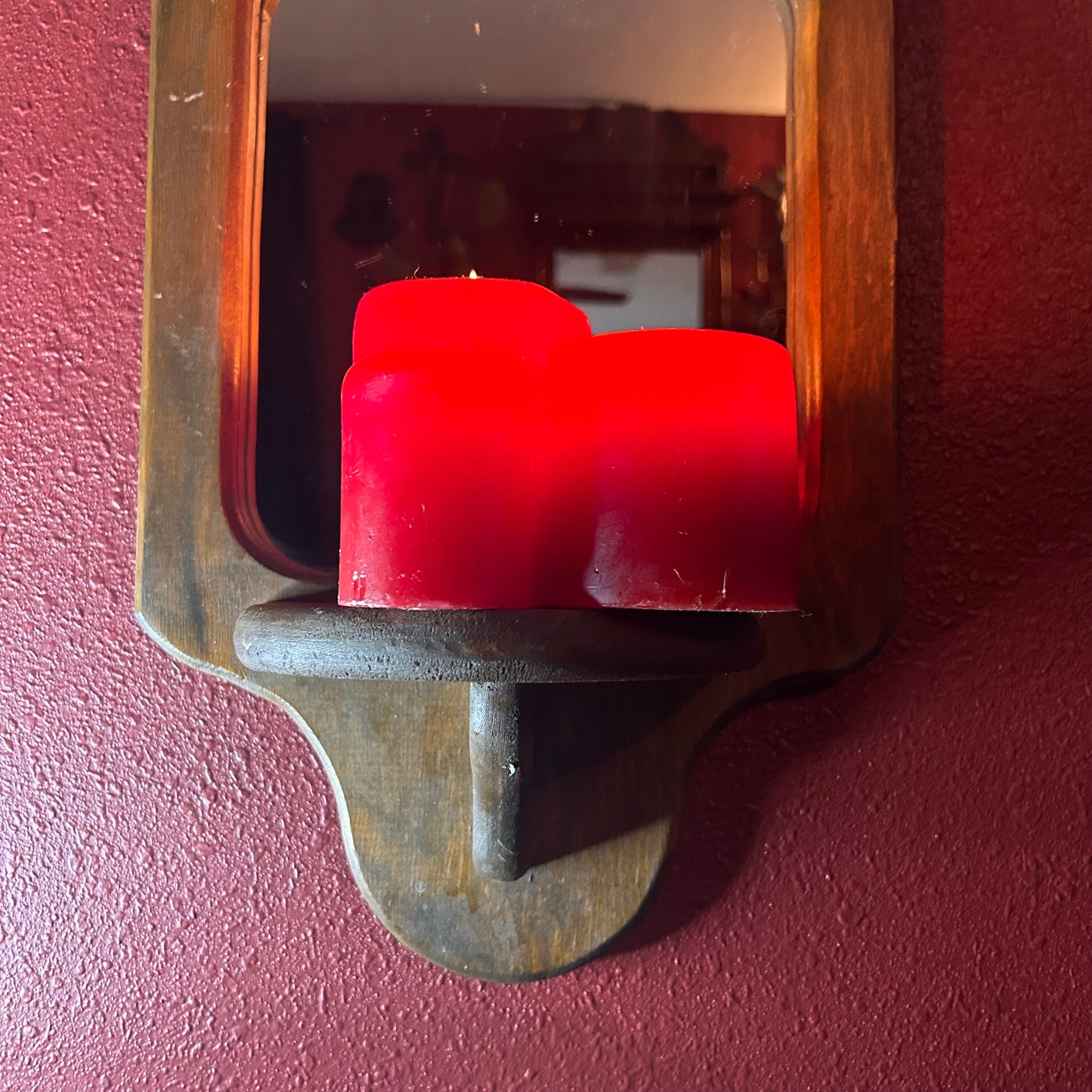 Vintage Wooden Pedestal Mirror