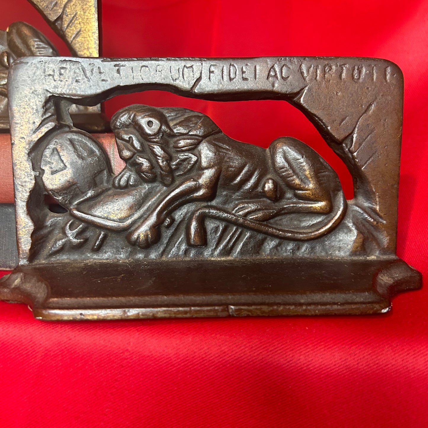 Vintage Cast Bookends Lion of Lucerne