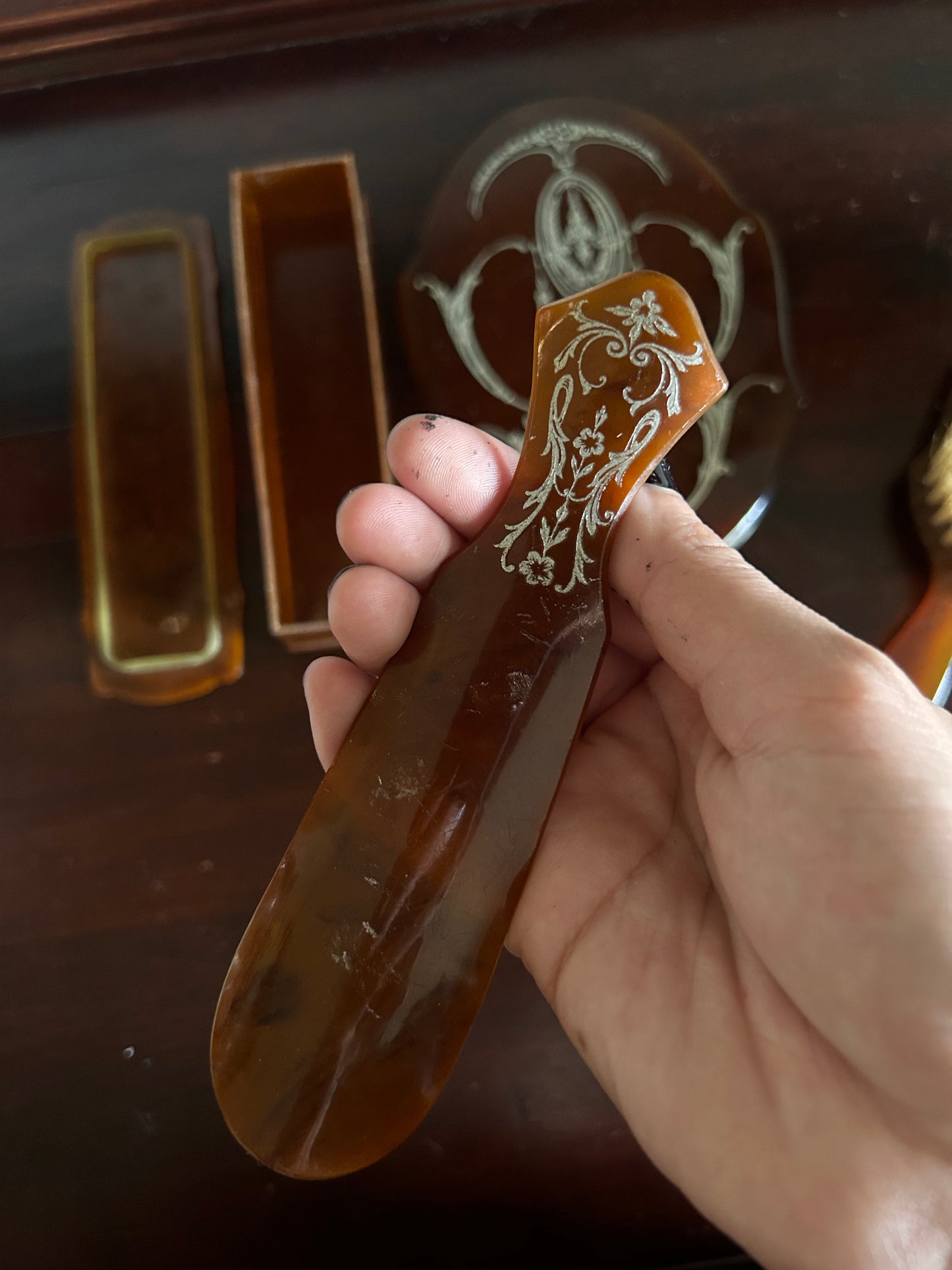 Vintage Celluloid Vanity Set