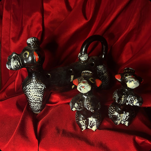 Black Poodle Ceramic Set Shakers