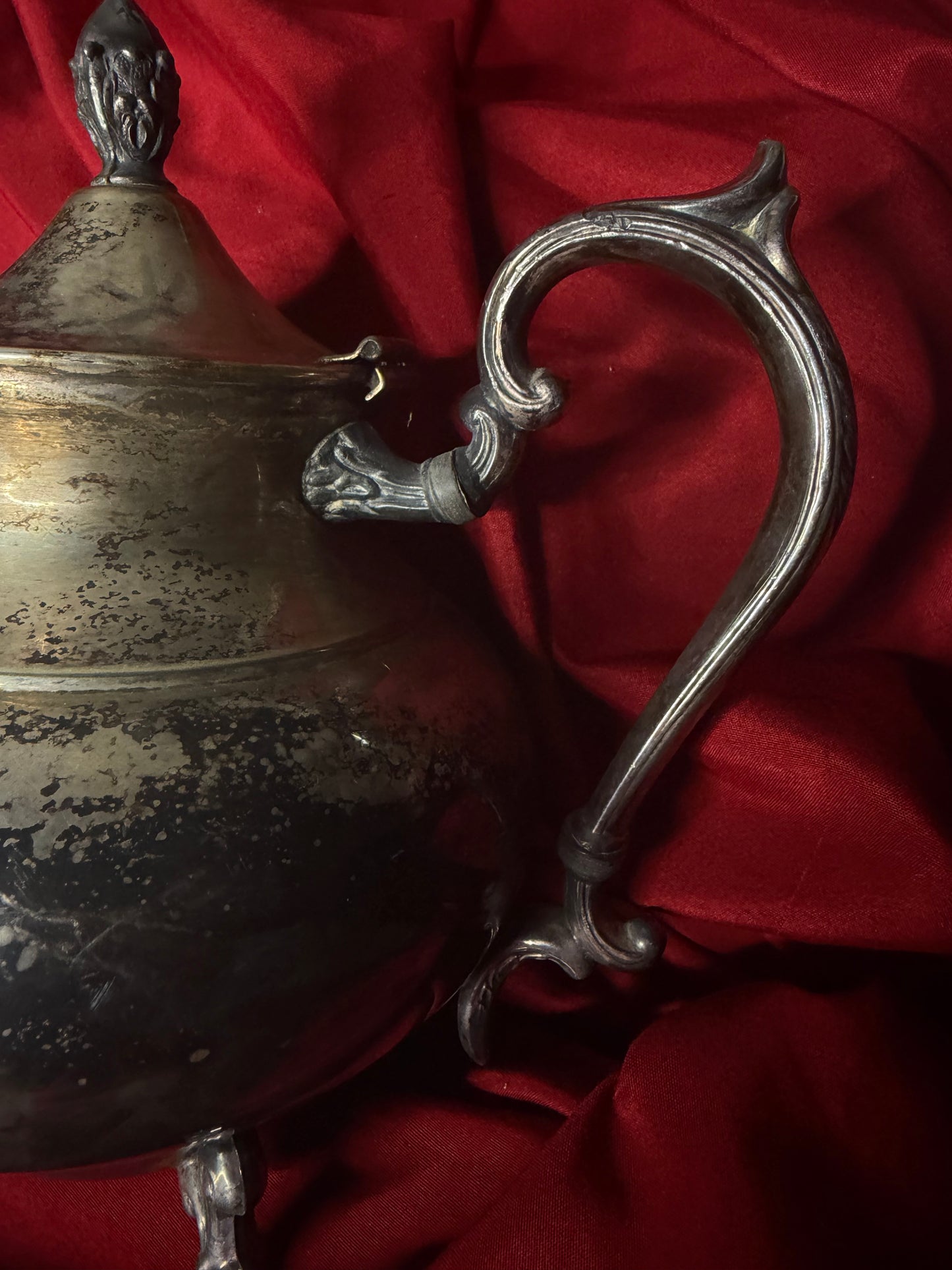 Silver on Copper Ornate Teapot