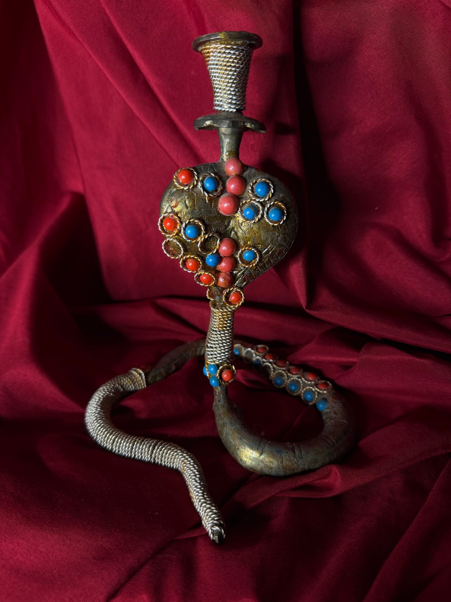 Brass Cobra Snake Single Candlestick