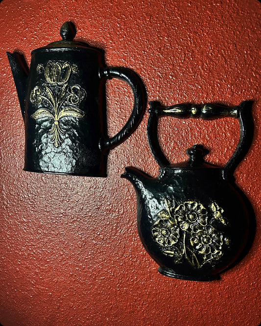 Vintage Pair of Kitchen Witch Wall Plaques
