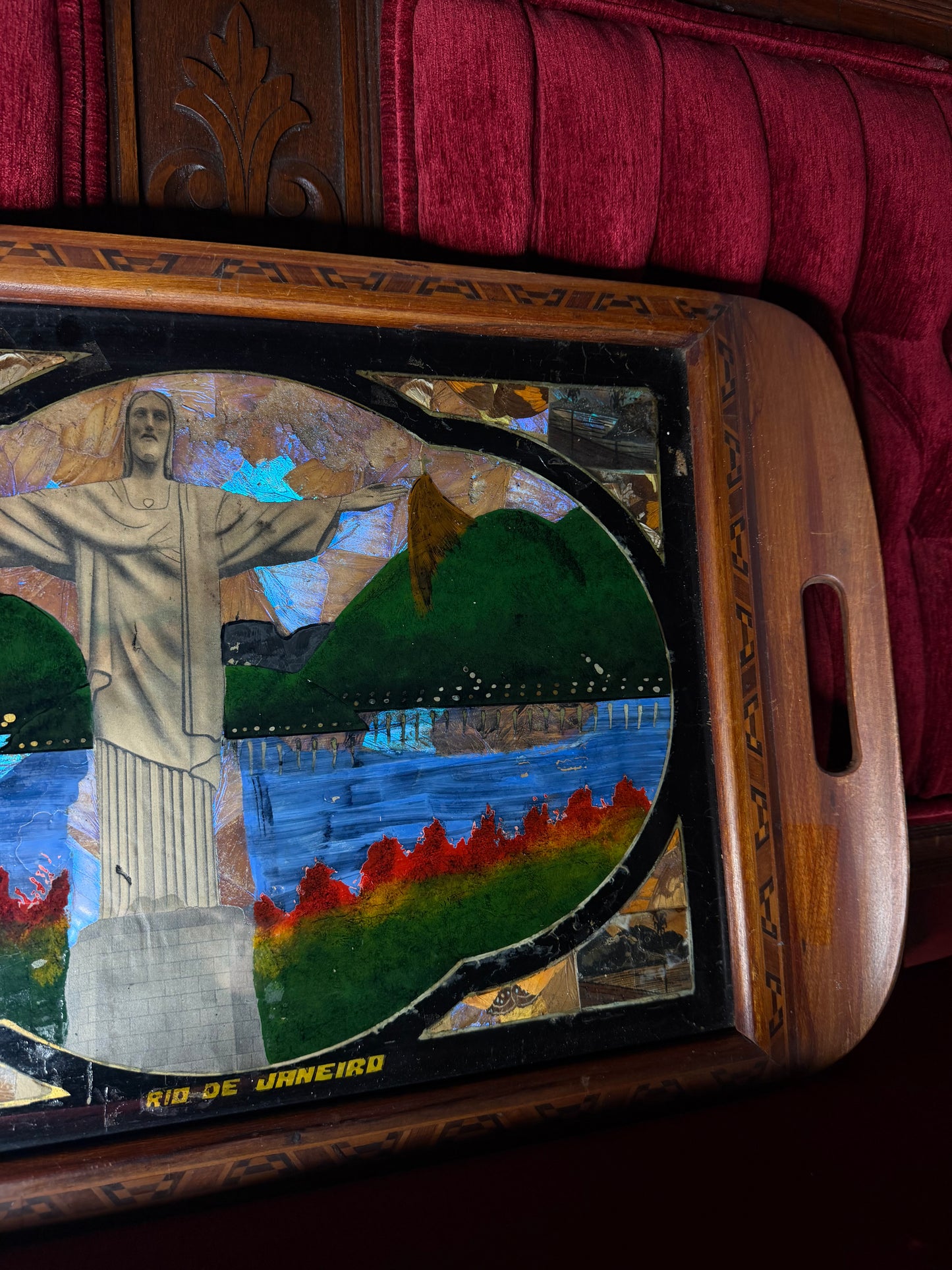 Rio De Janeiro Souvenir Butterfly Wings Tray