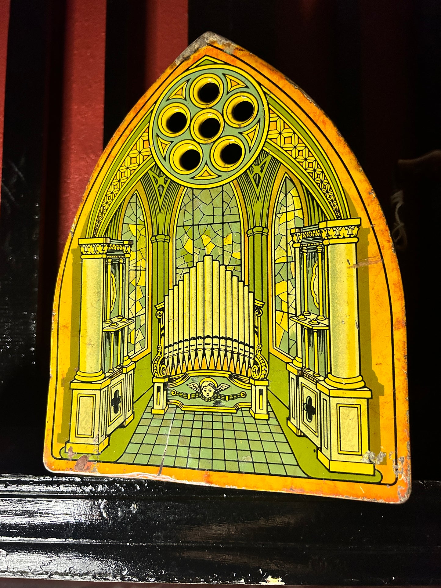 1940’s Crank Wind Organ Music Box Cathedral