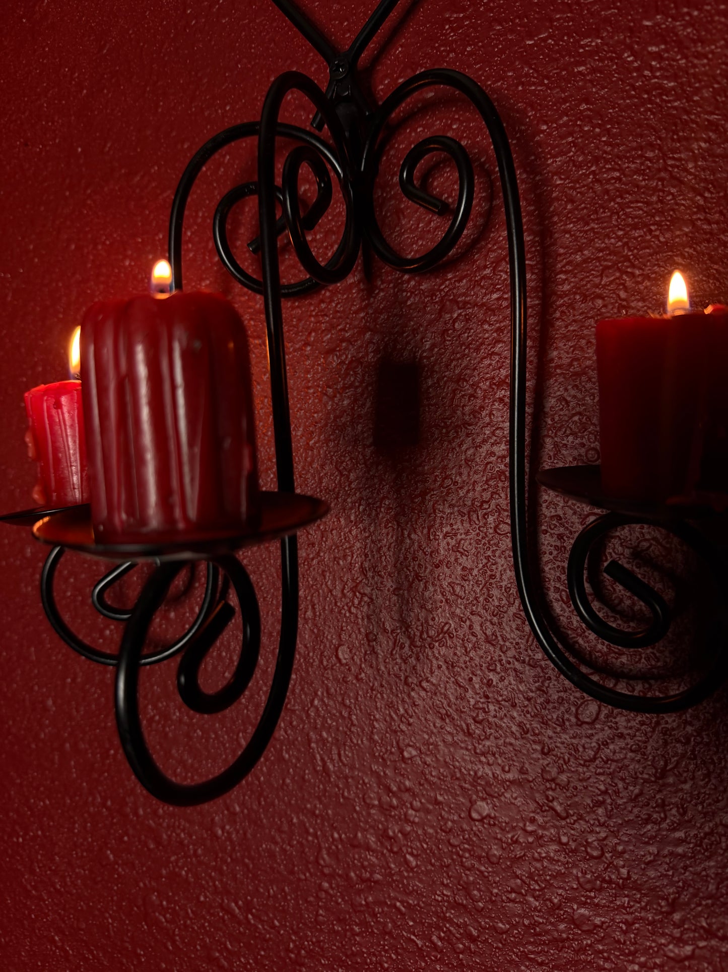 Triple Heart Shaped Wrought Iron Candleholder