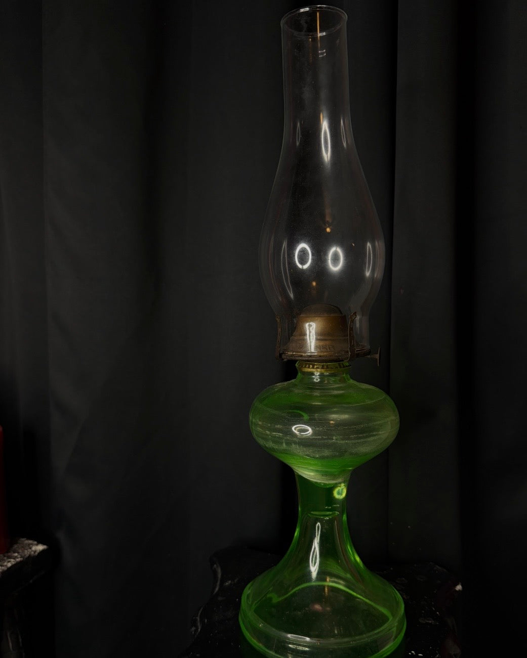 Uranium Glass Oil Lamp