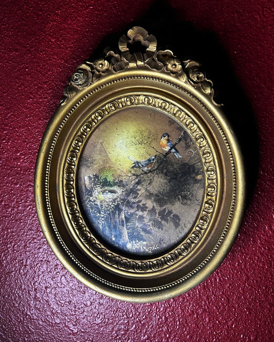Ornate Frame Print of Margie Marrow Blue Birds