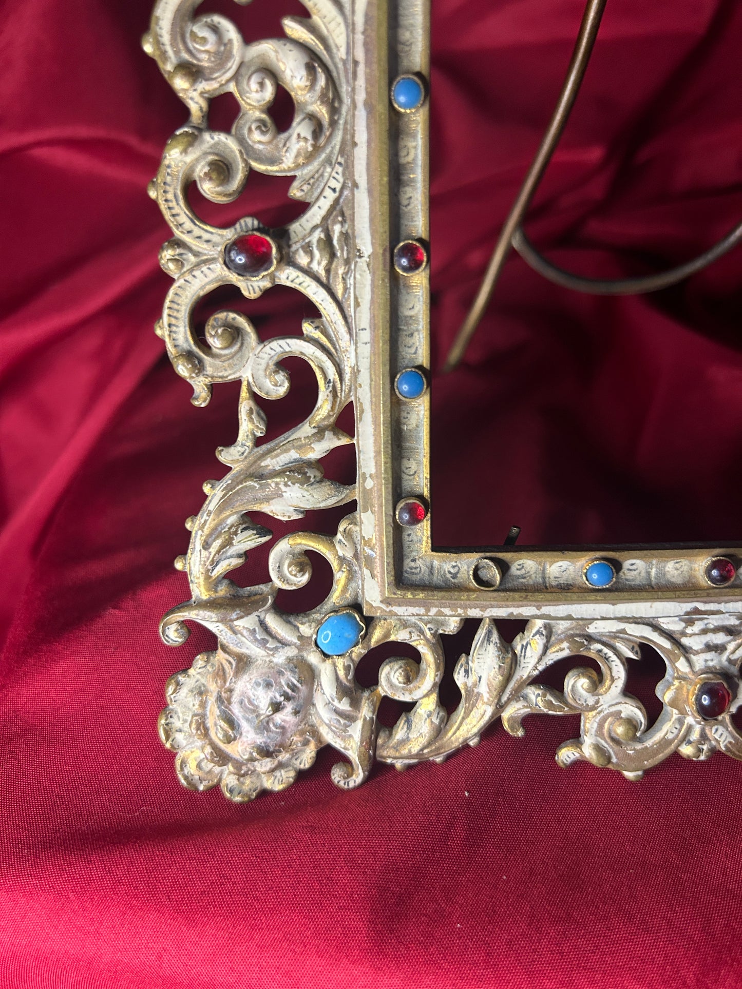 Czech Jeweled Brass Frame