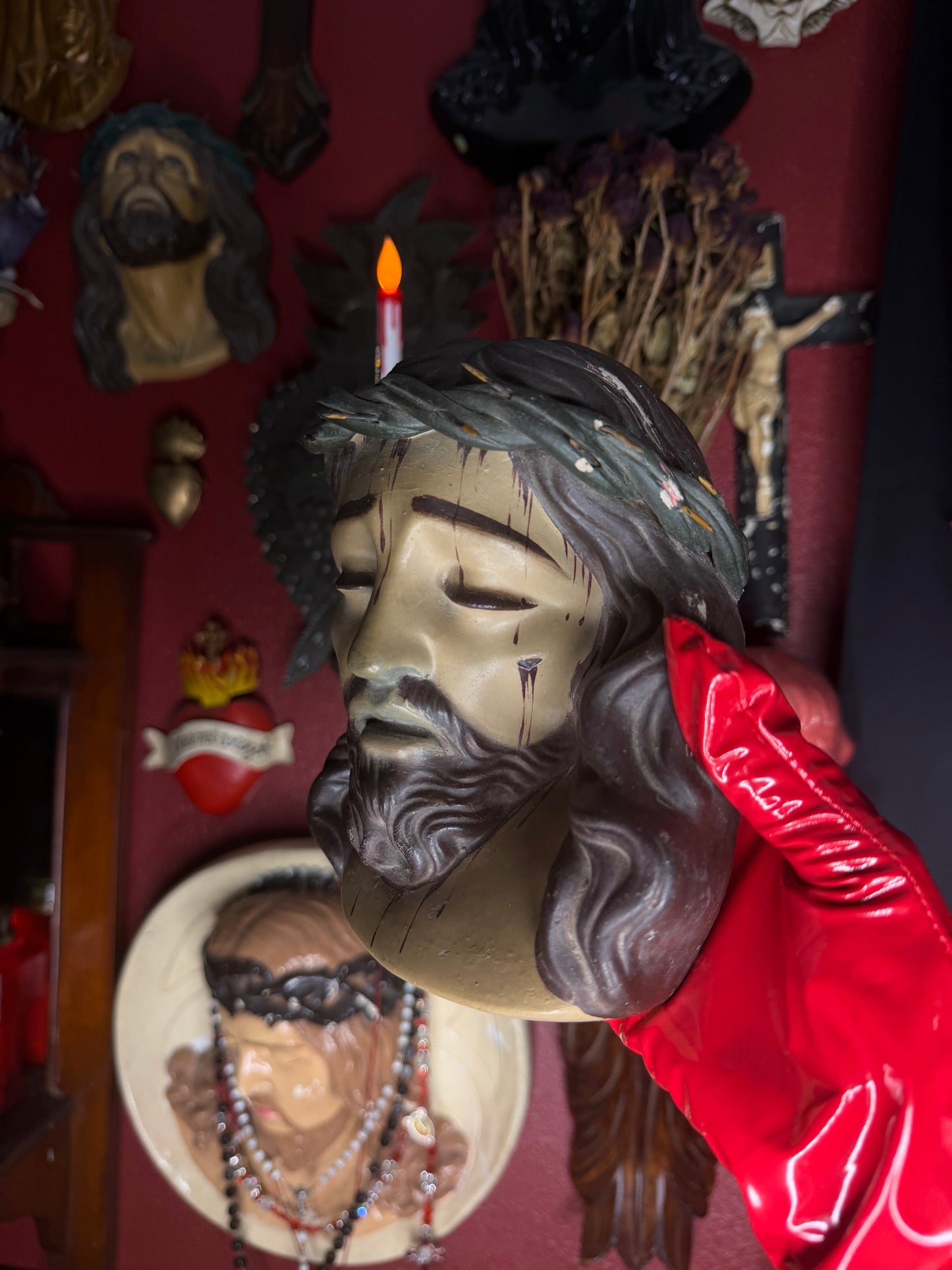 Jesus Wall Plaque with Real Nails