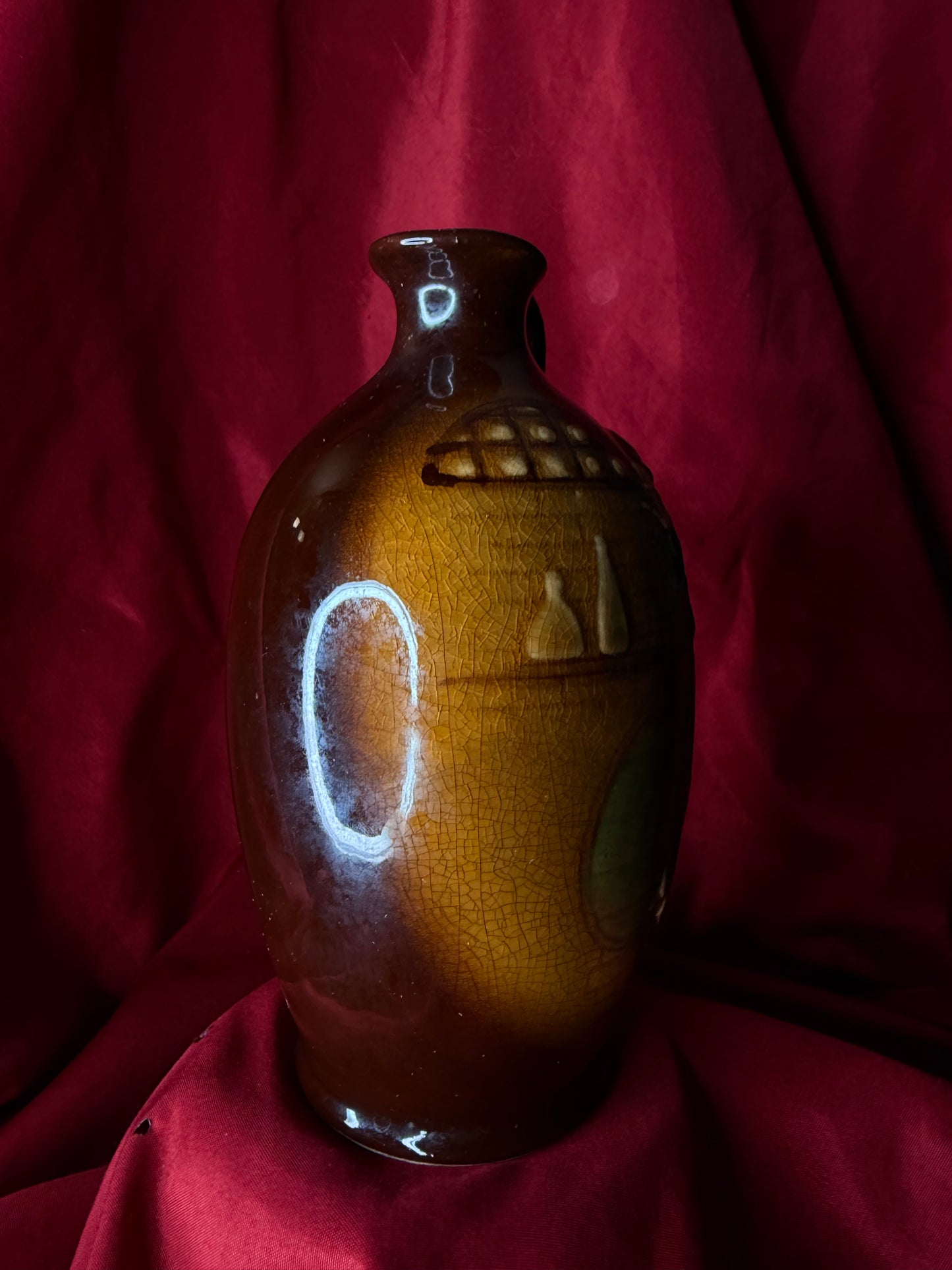 Monk Hand Painted Brown Pitcher