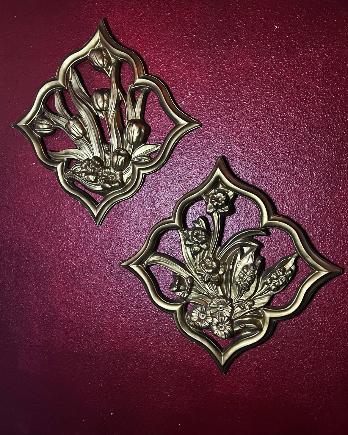 Pair of Gold Wall Plaques