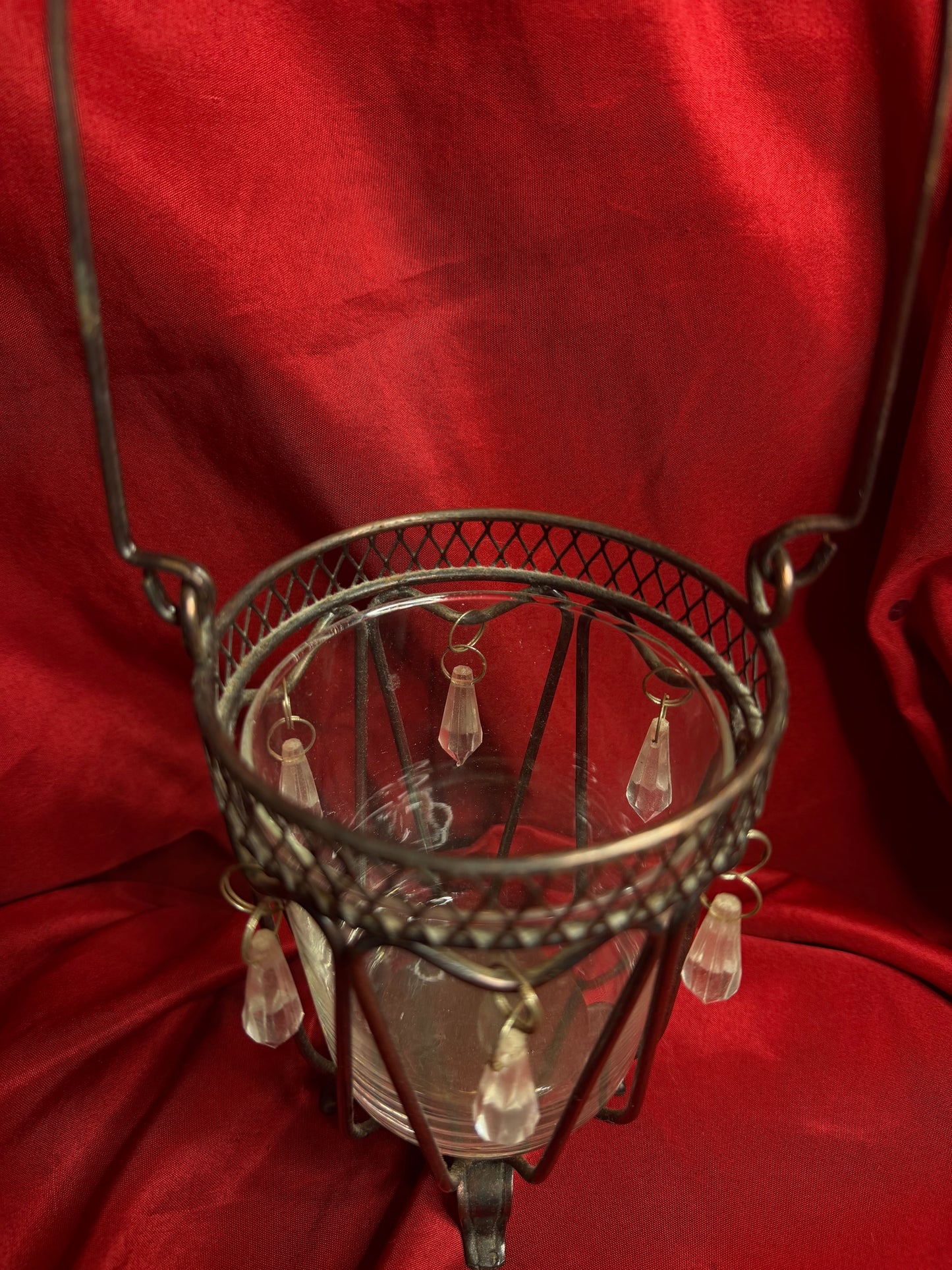 Glass Crystal Cauldron Candleholder
