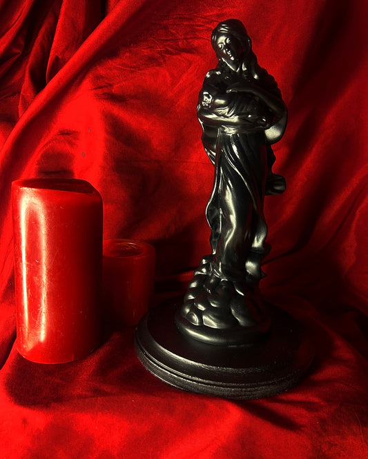 Madonna and Child on Wooden Base