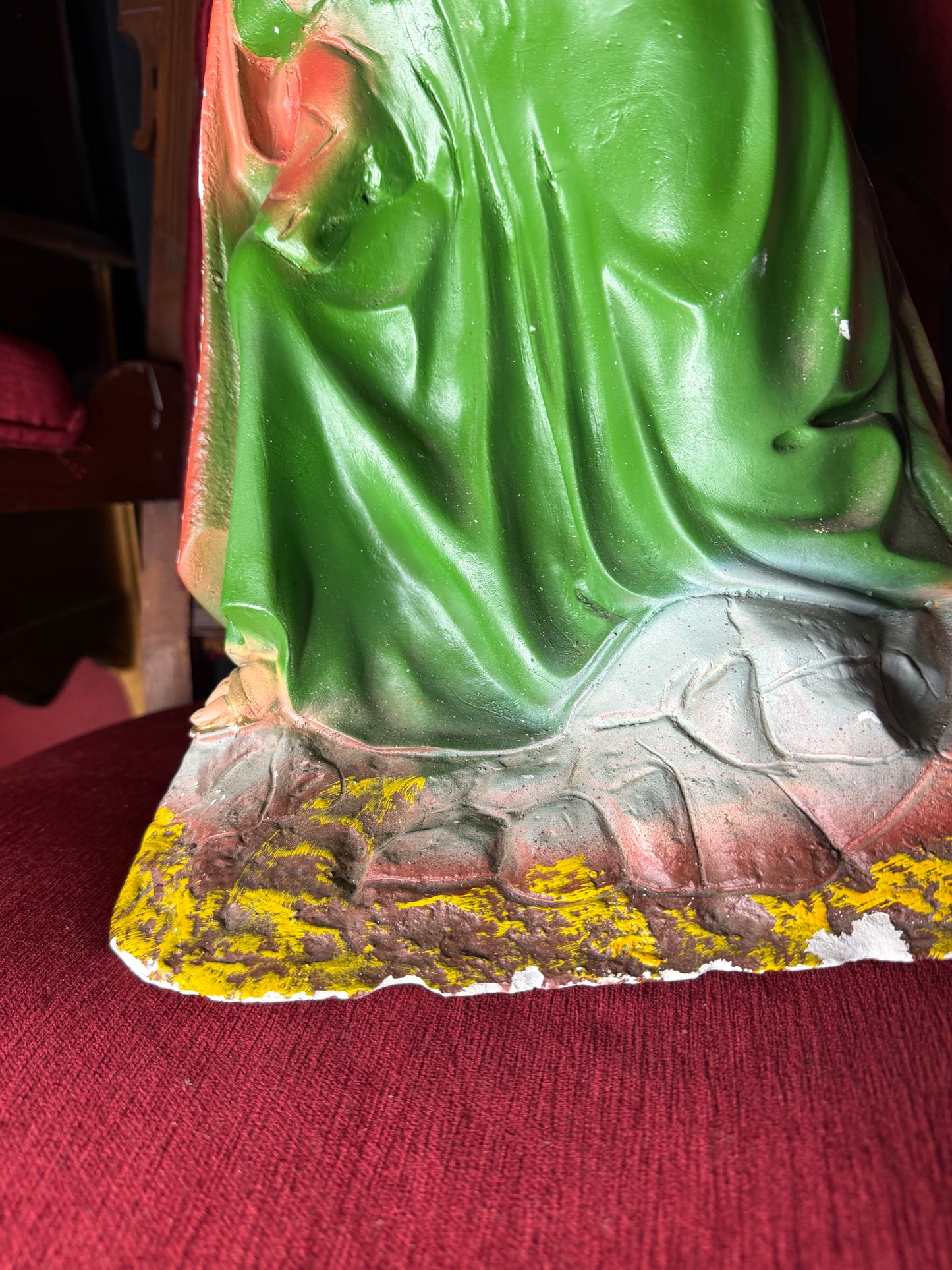 Extra Large Mary and Joseph Chalkware Statues Nativity Scene