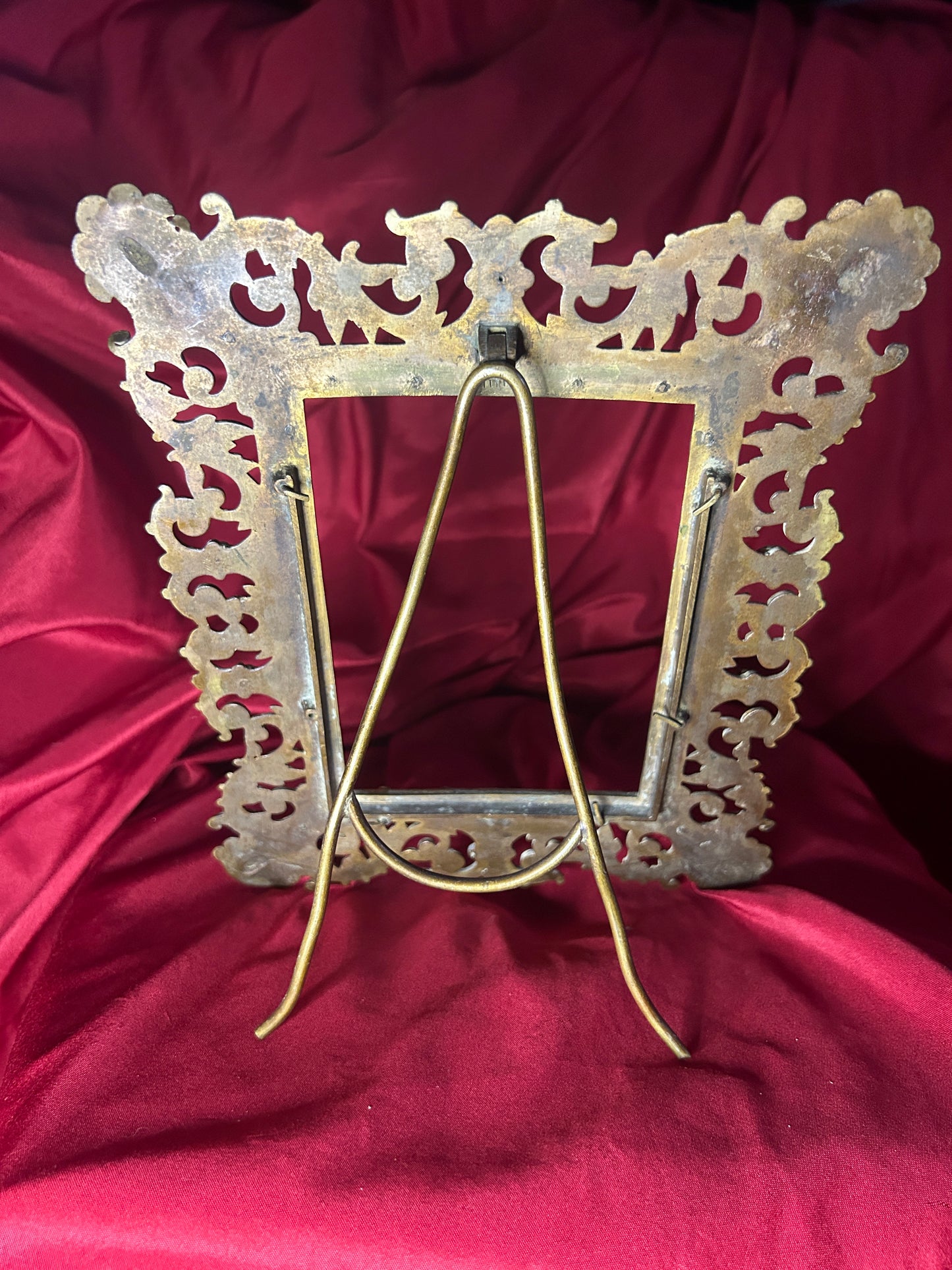 Czech Jeweled Brass Frame