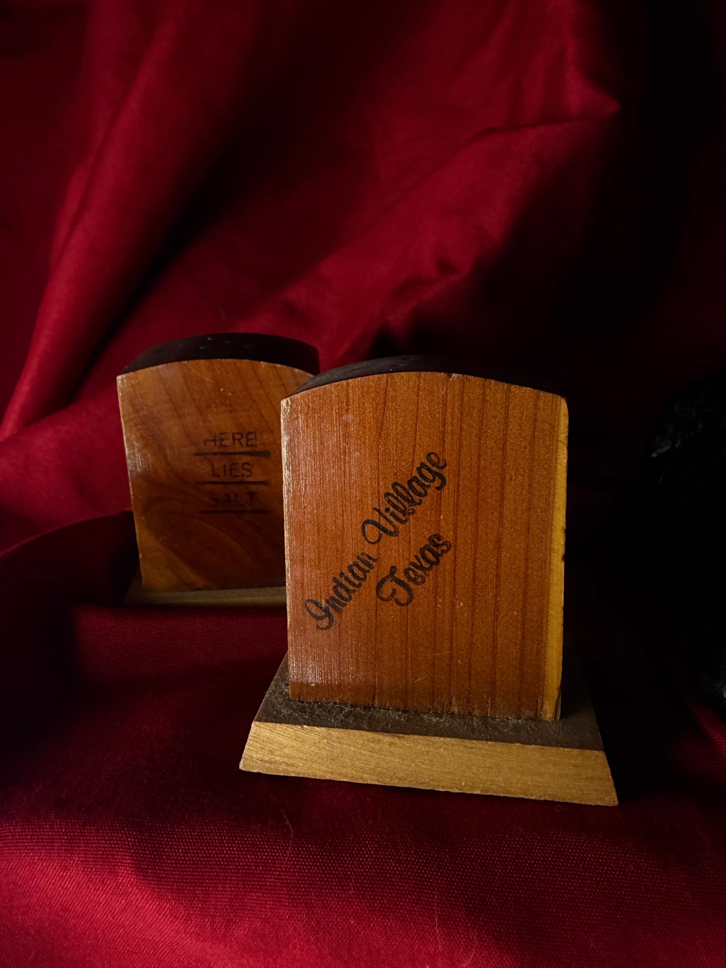 Set of Headstone Wooden Salt and Pepper