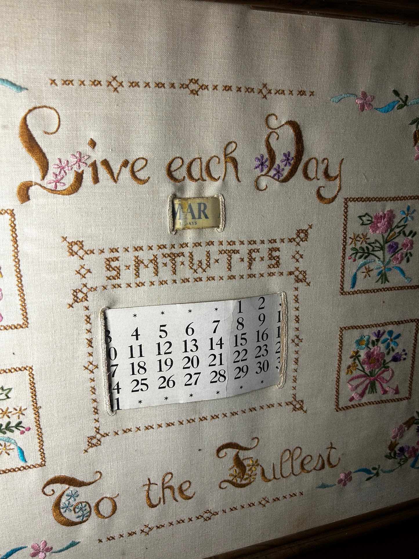 Calendar Embroidery Needlepoint