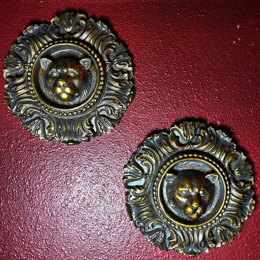 Pair of Lion Plaques