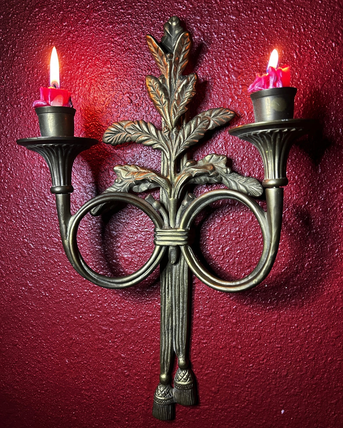 Brass Double Armed Candleholder Sconce