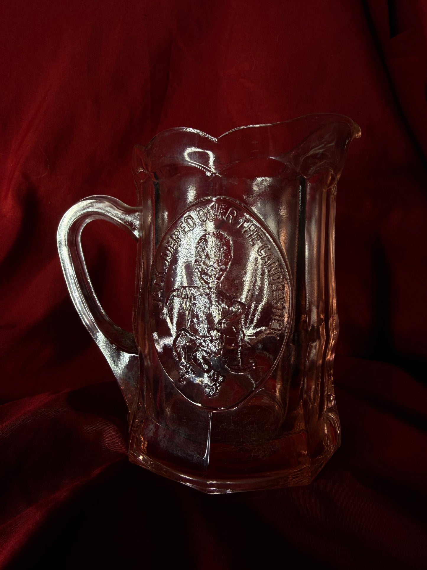 Nursery Rhymes Pink Tiara Glass Small Pitcher
