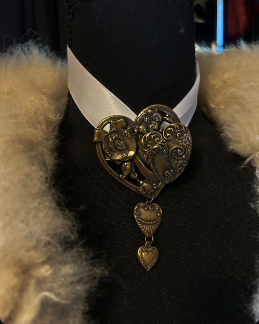 Heart Brooch Choker