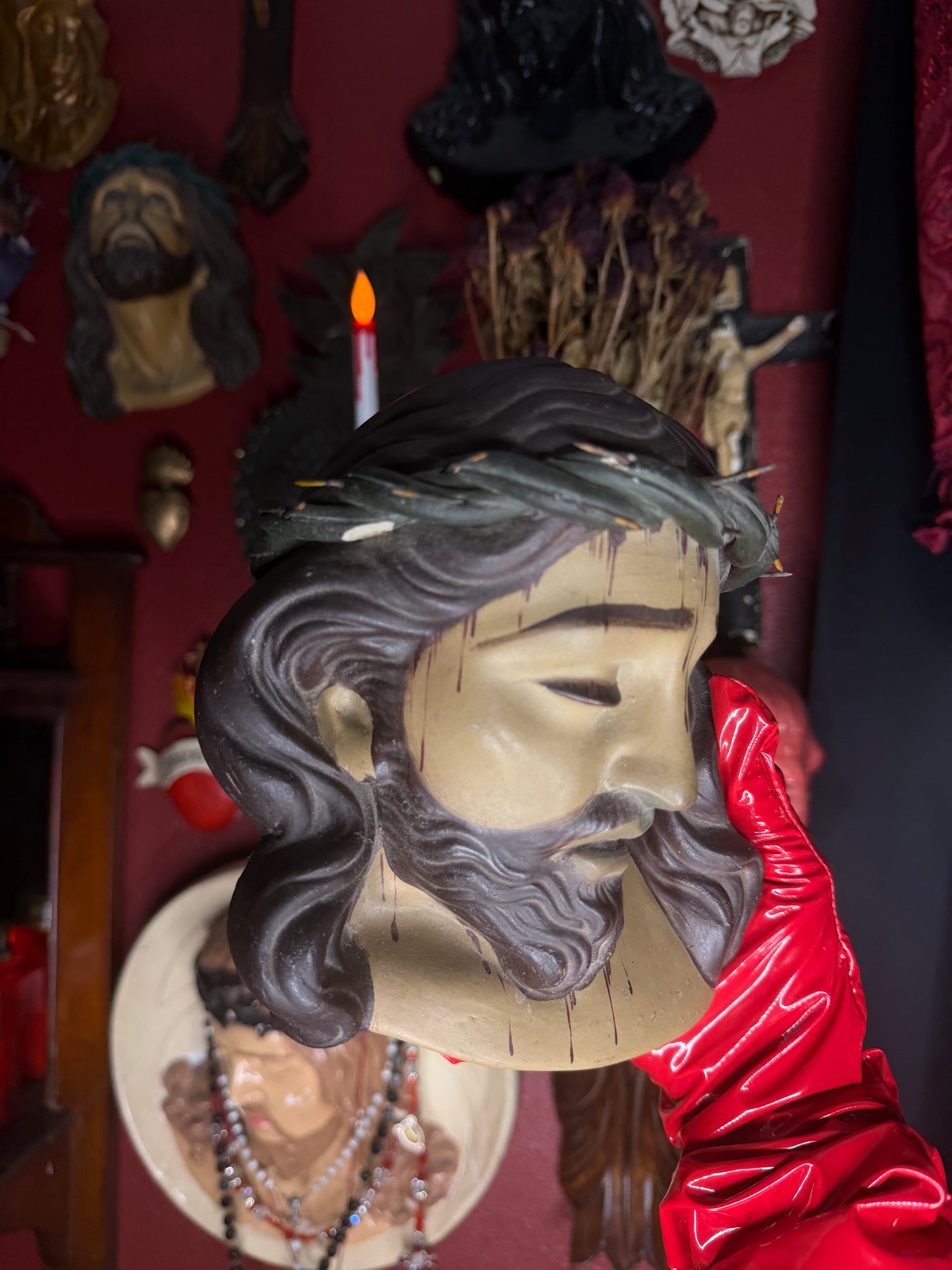 Jesus Wall Plaque with Real Nails