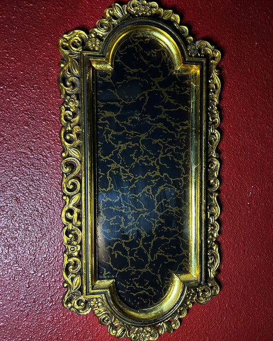 Vintage Gold Crackled Metal Mirror