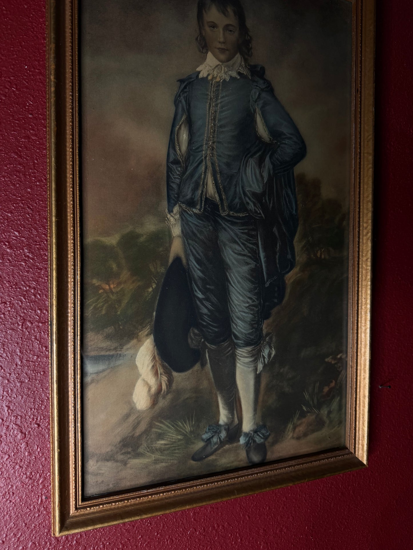 Large Framed Portrait of Blue Boy