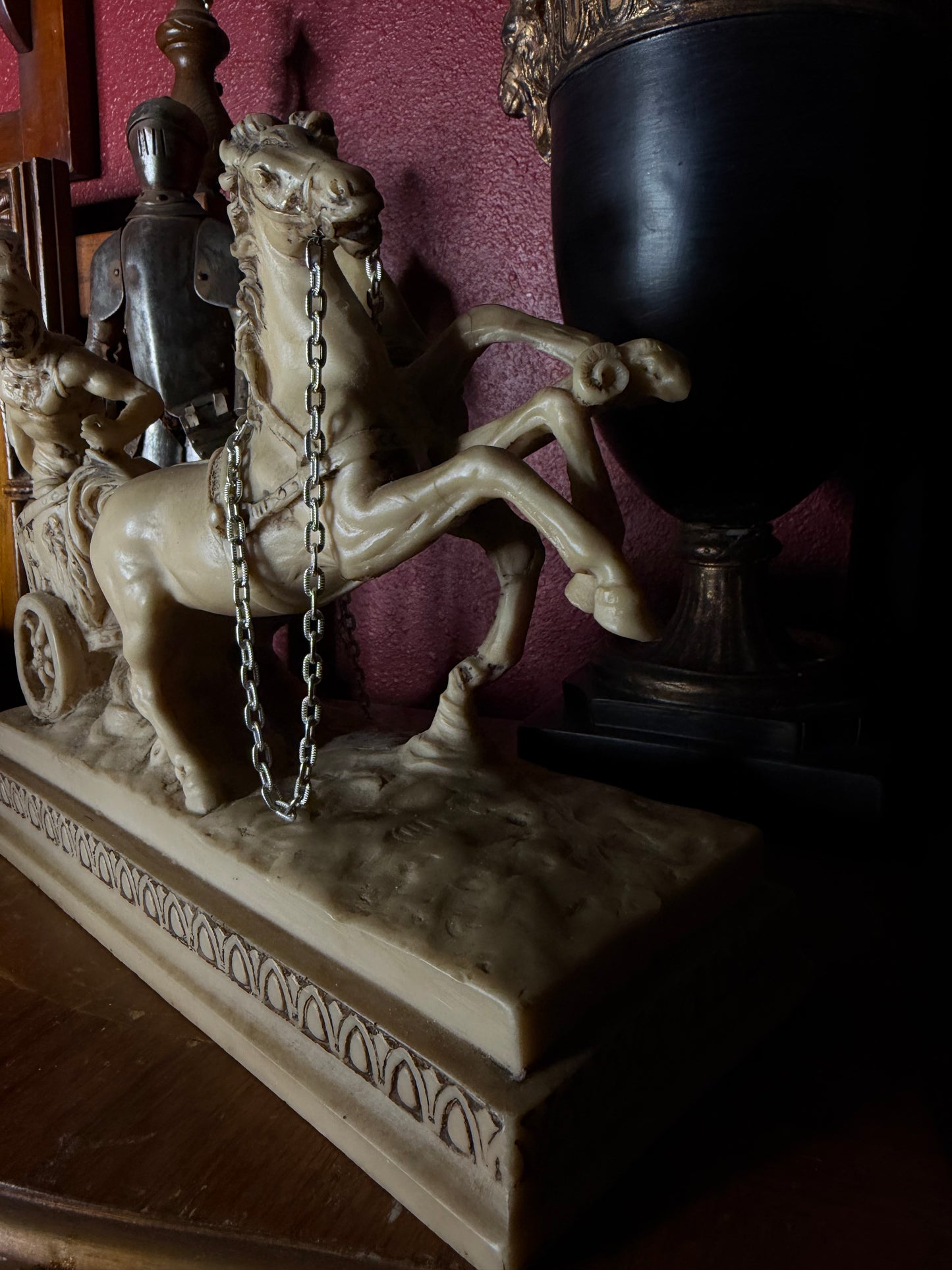 Vintage A. Santini Roman Chariot Gladiator Statue