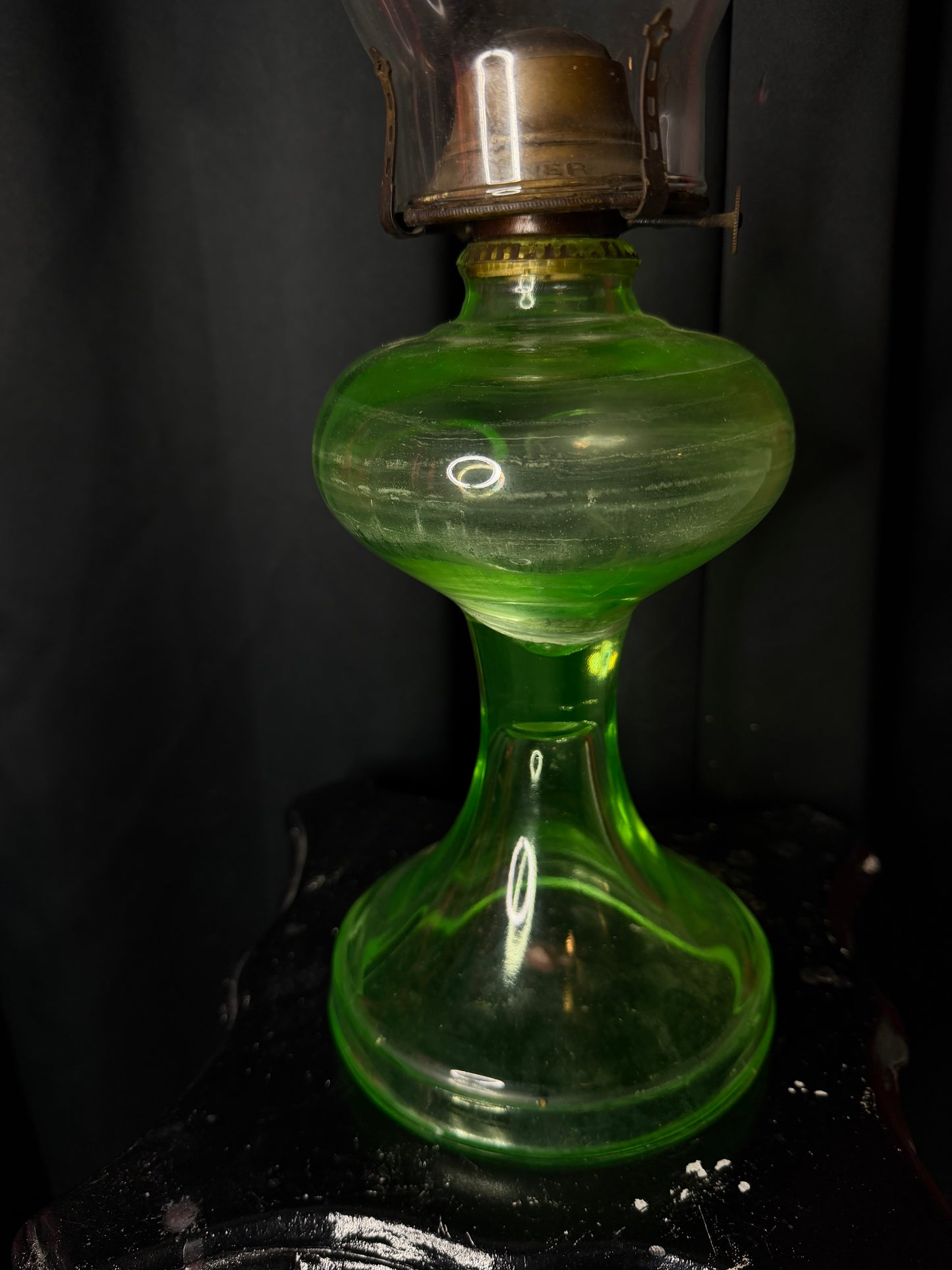 Uranium Glass Oil Lamp