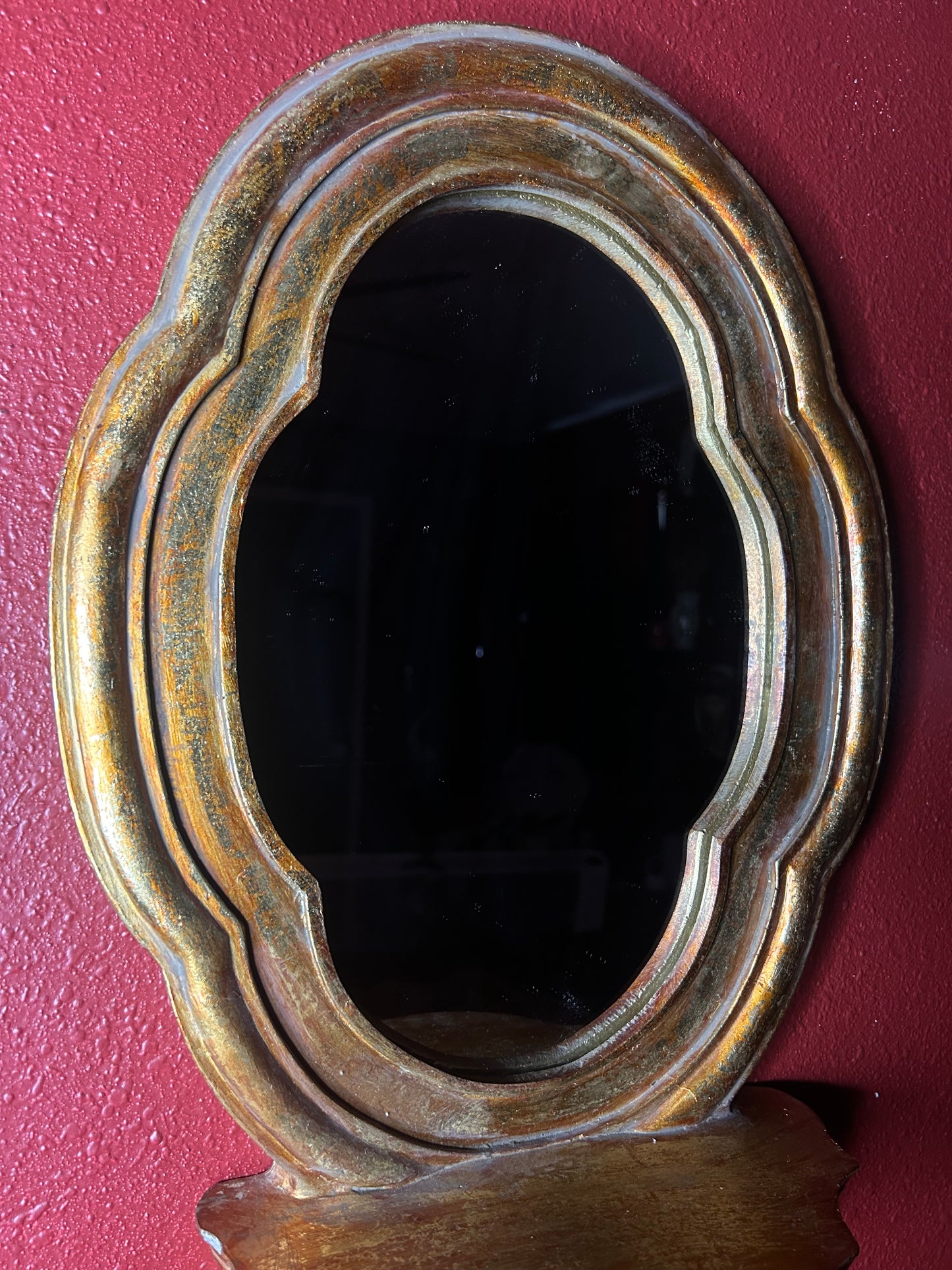 Gold Ornate Mirror with Shelf