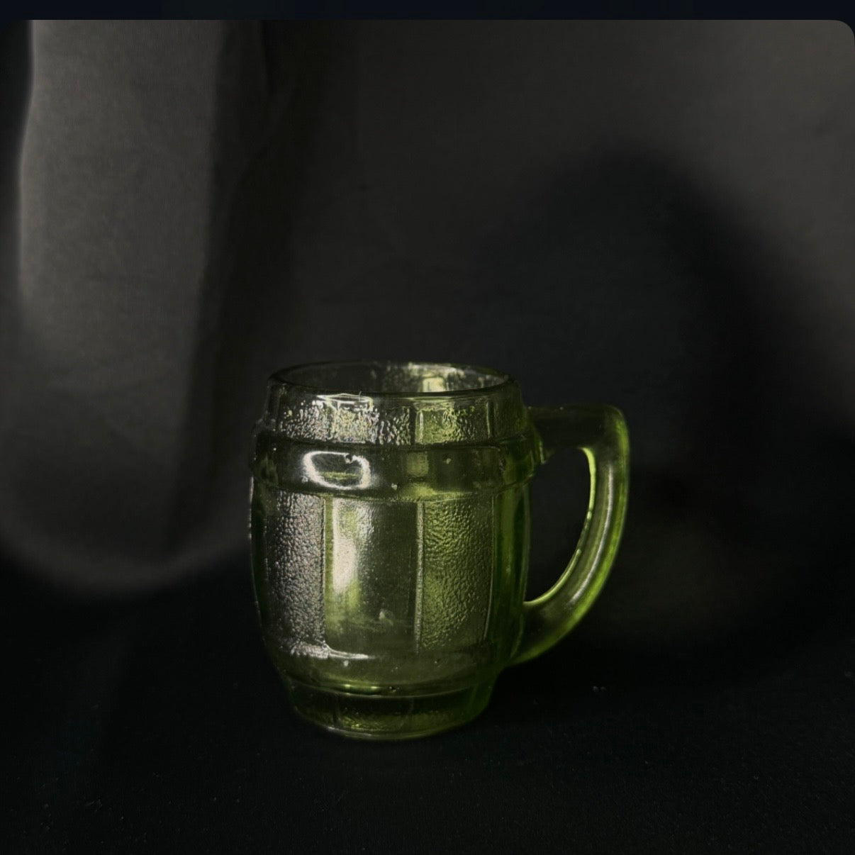 Vintage Green Whiskey Barrel Shot Glass