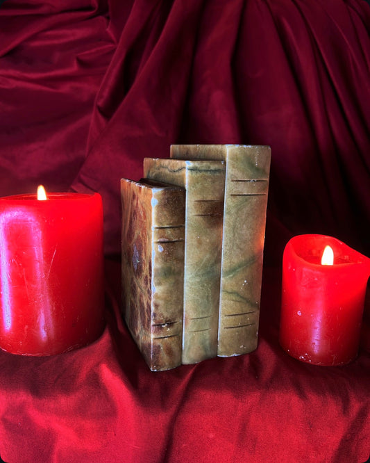 Hand Carved Alabaster Single Bookend Made in Italy