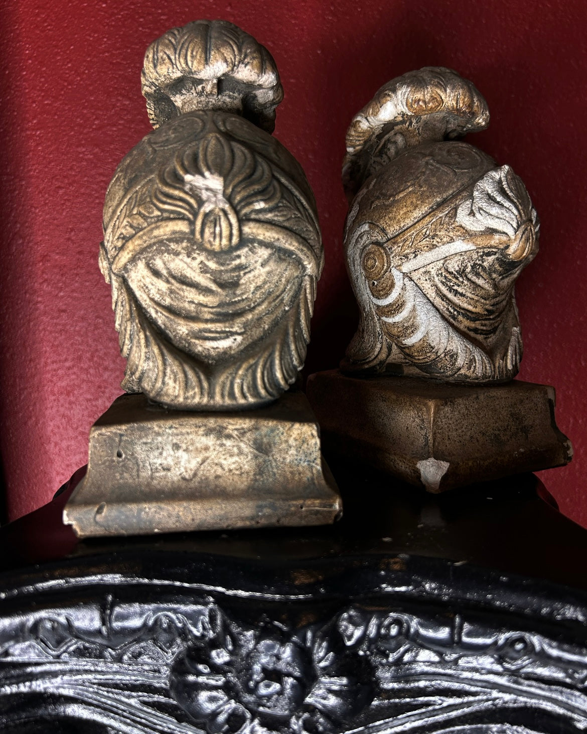 Vintage Roman Helmet Set of Bookends
