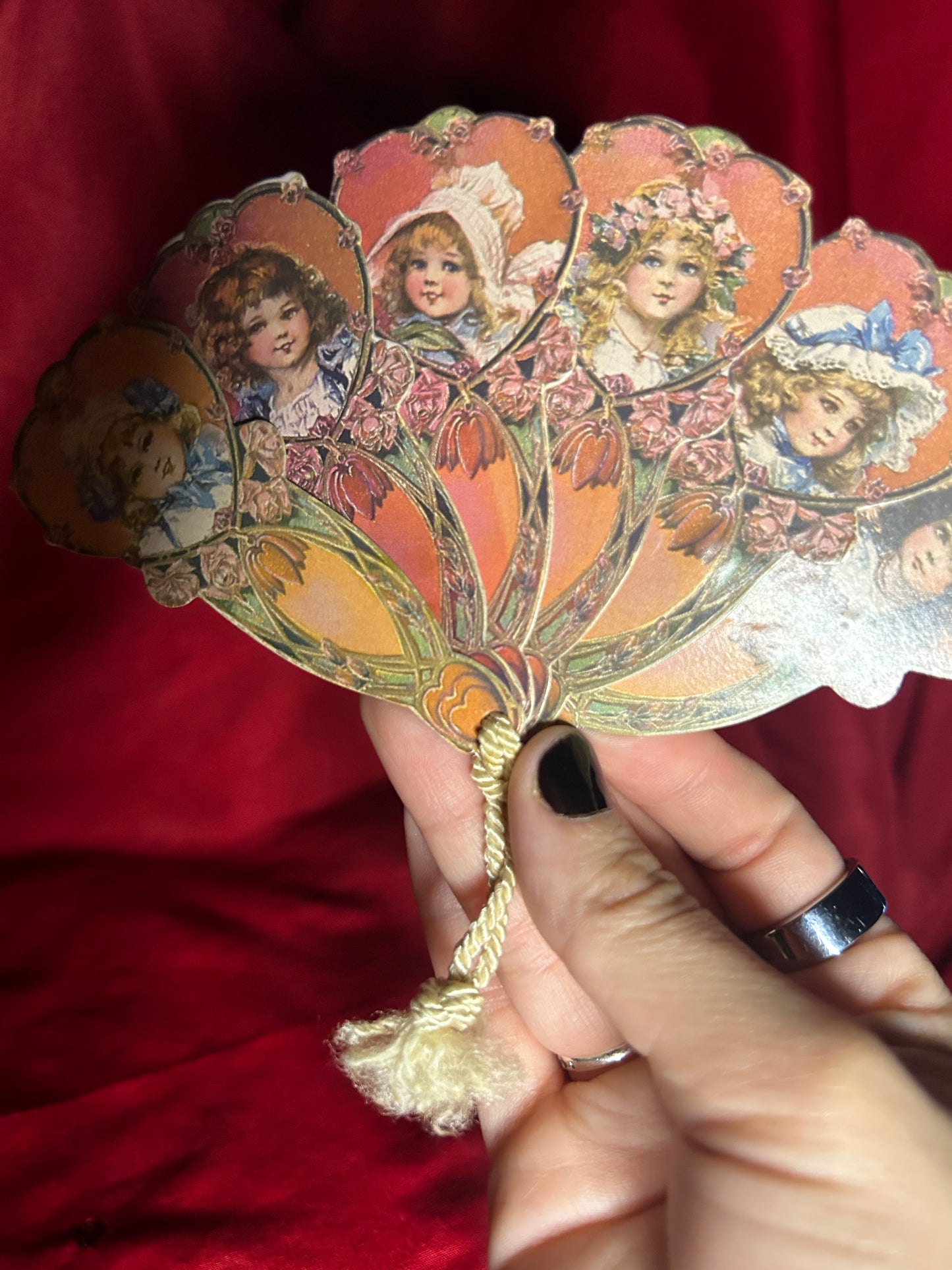 Vintage Victorian Reproduction Fold Out Fan