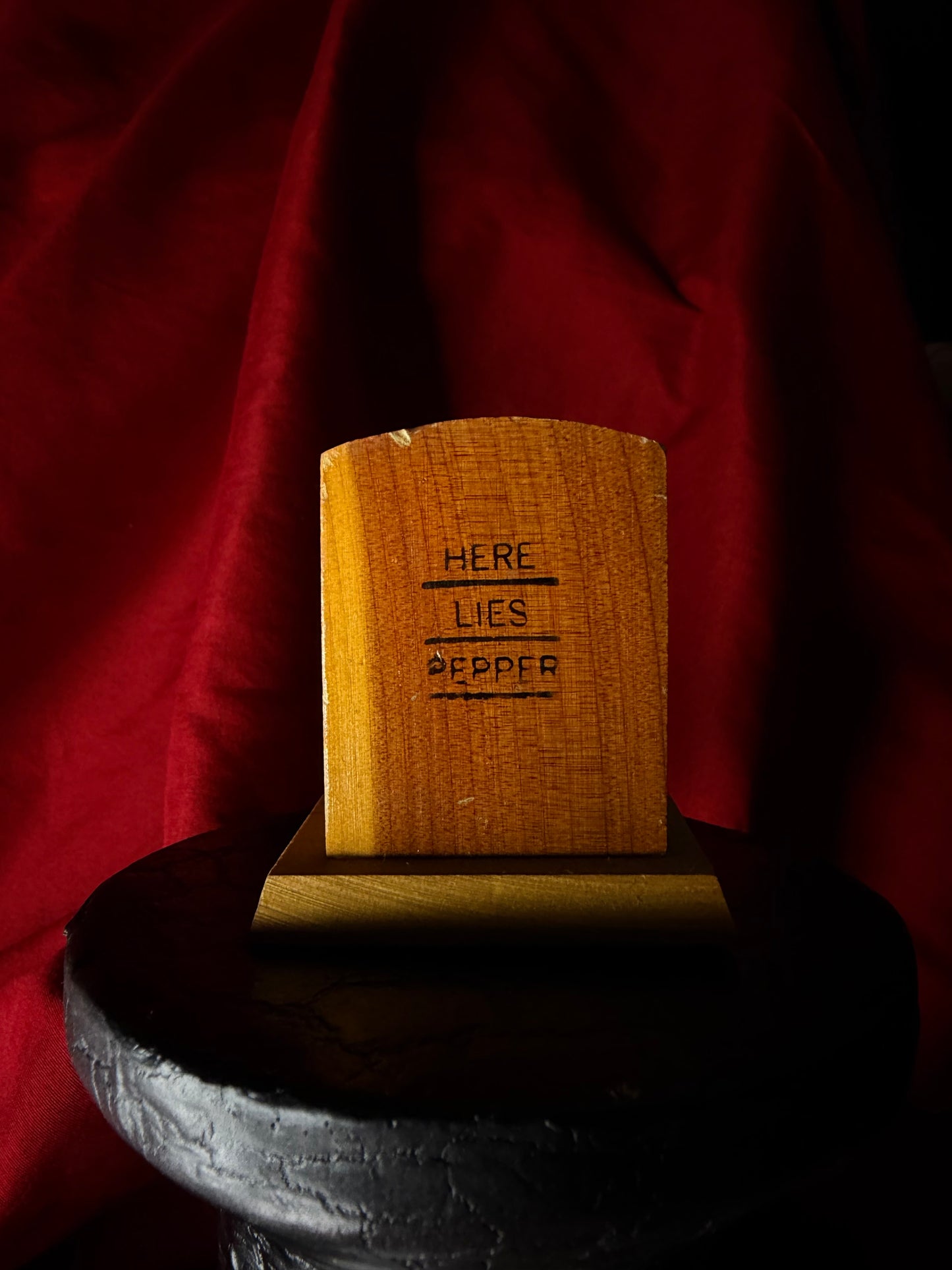 Set of Headstone Wooden Salt and Pepper
