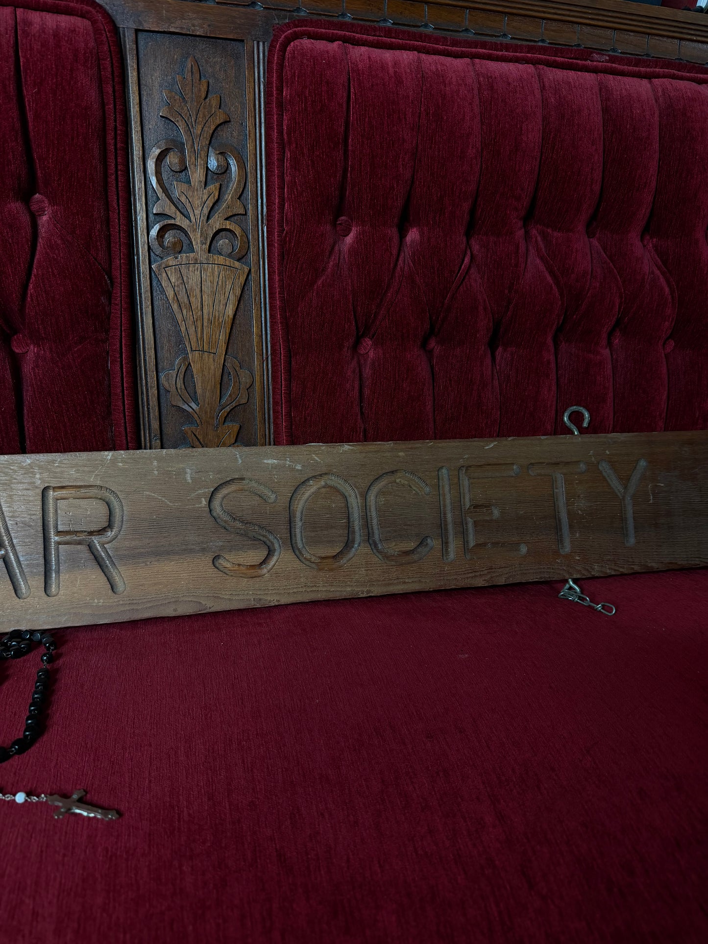 Handmade Altar Society Wooden Sign