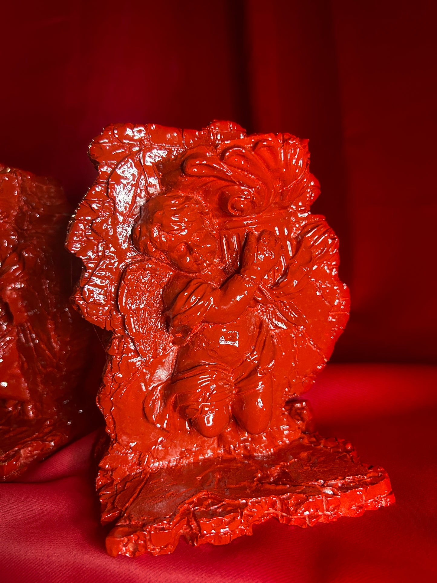 Pair of Red Cherub Bookends