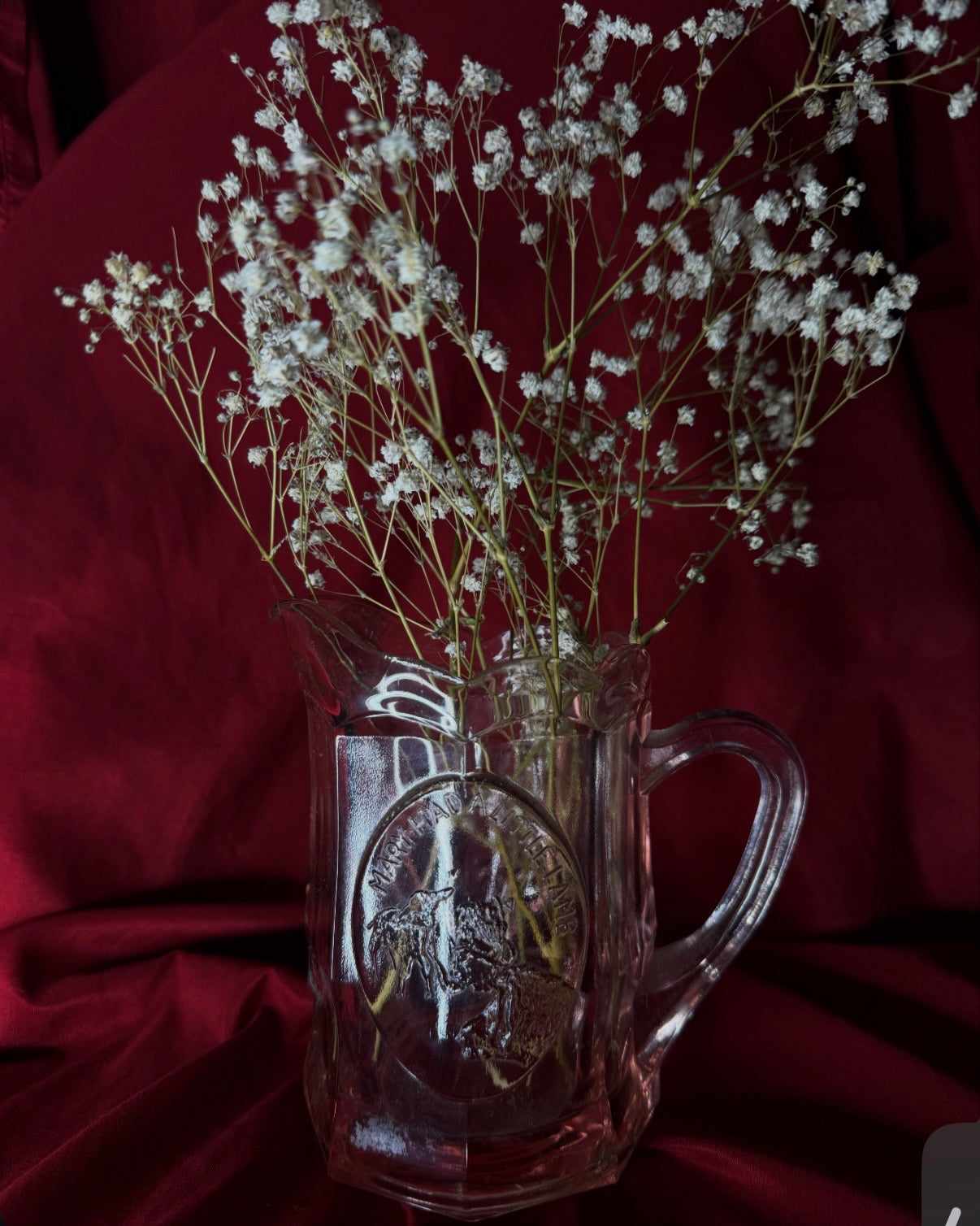 Nursery Rhymes Pink Tiara Glass Small Pitcher