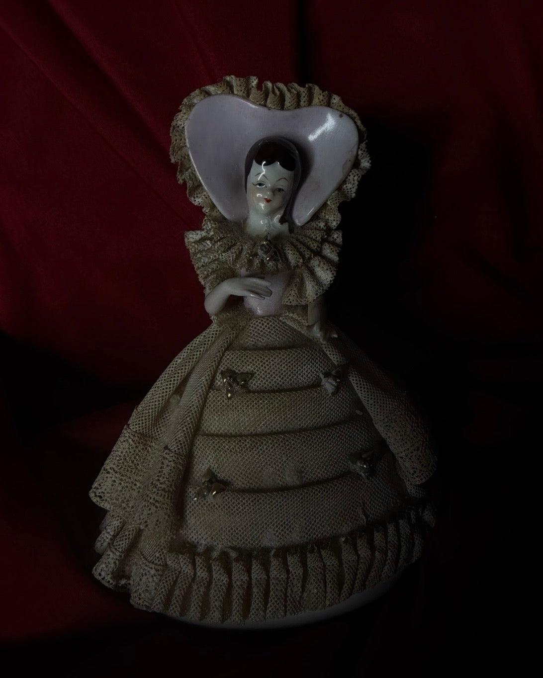 Queen of Hearts Figurine Porcelain and Lace