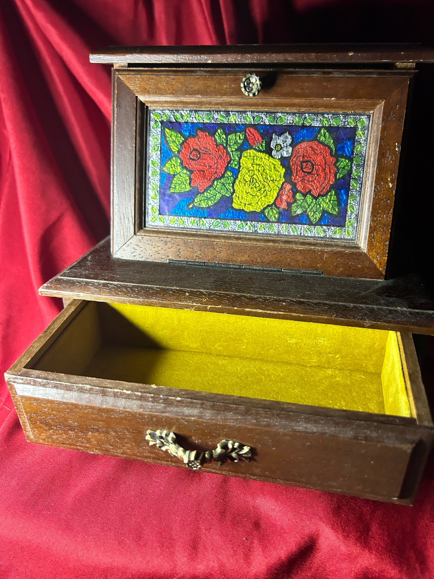 Faux Stained Glass Musical Jewelry Box