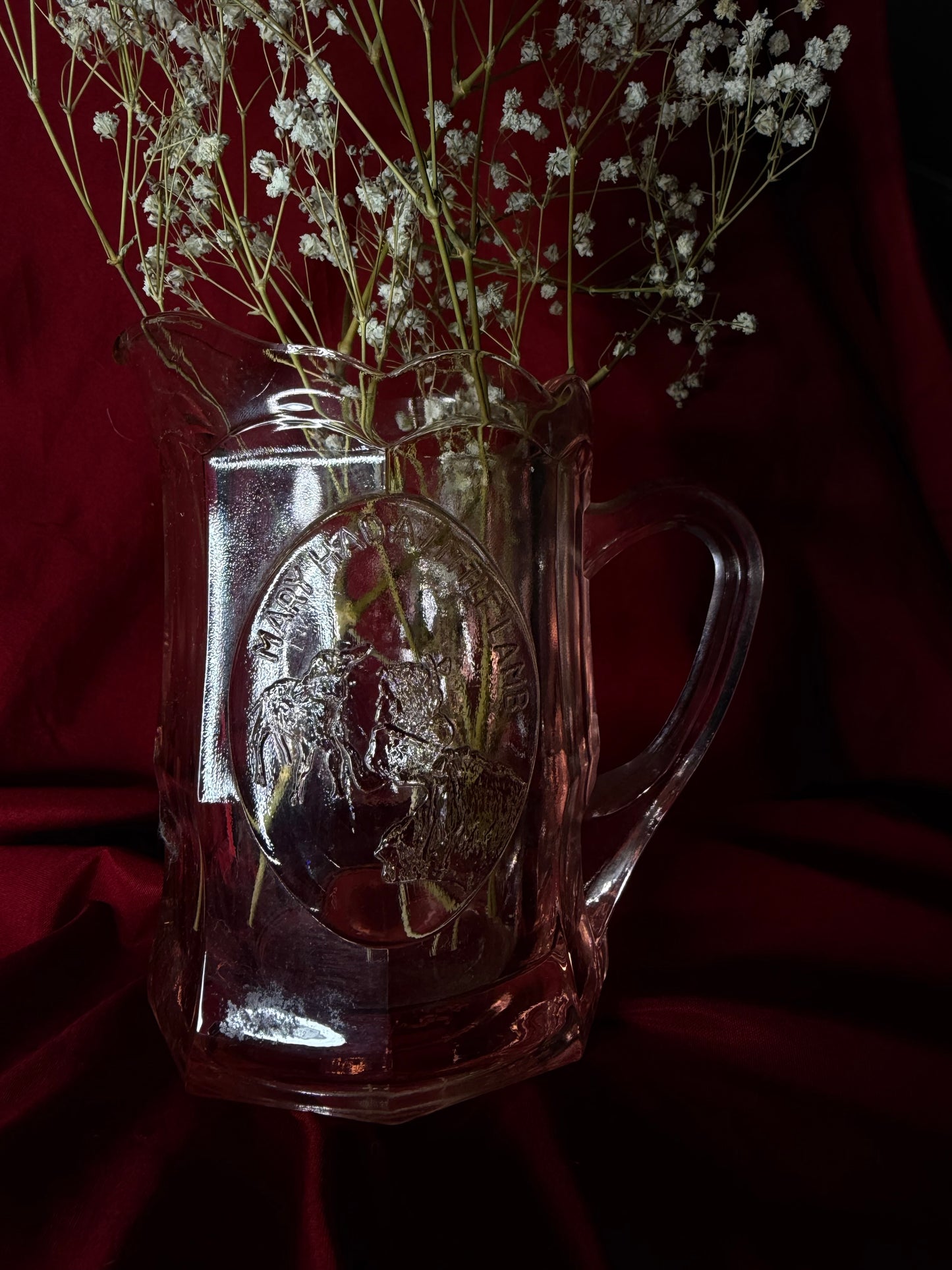 Nursery Rhymes Pink Tiara Glass Small Pitcher