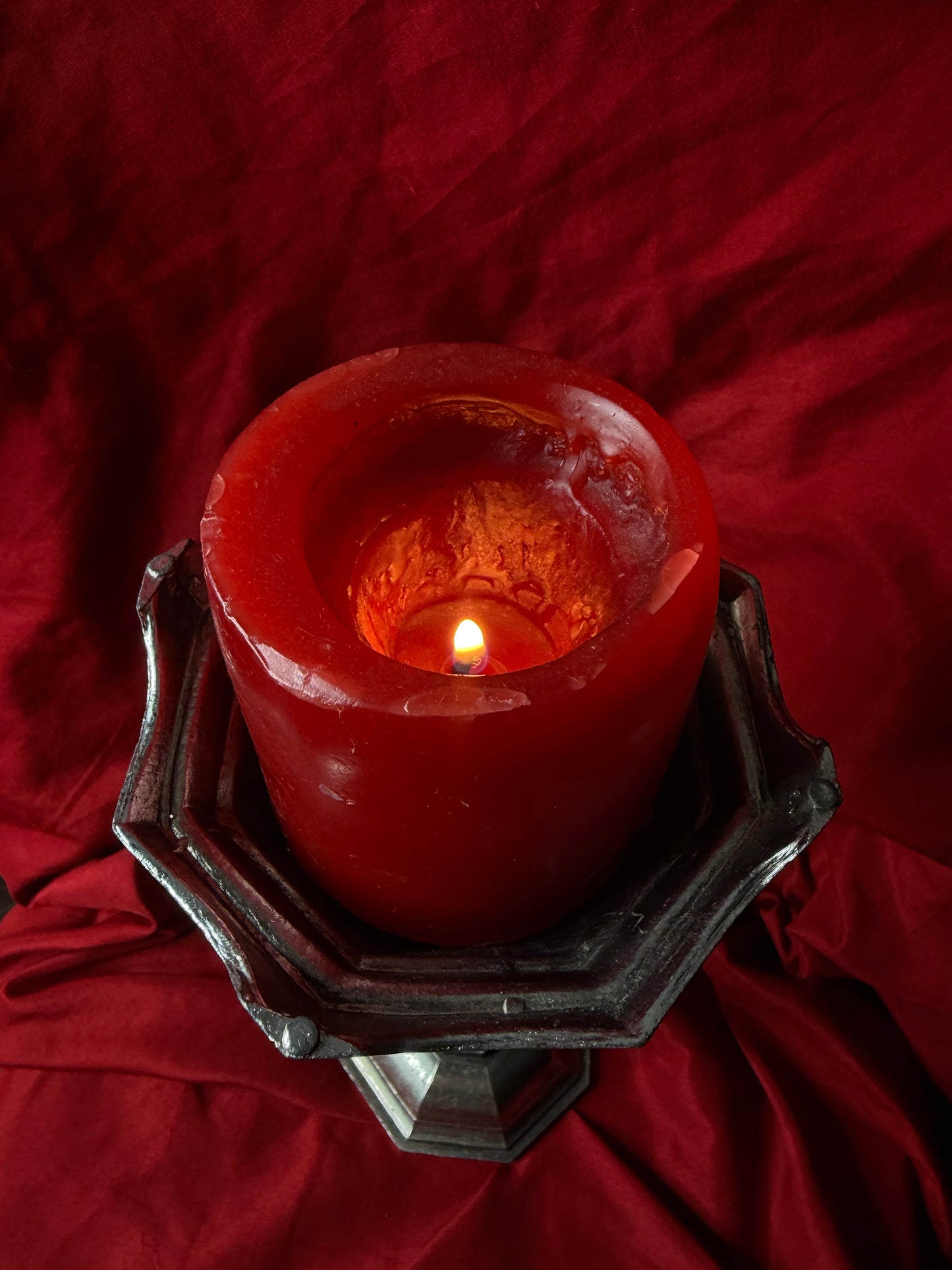 Silver Toned Taper & Pillar Candleholder